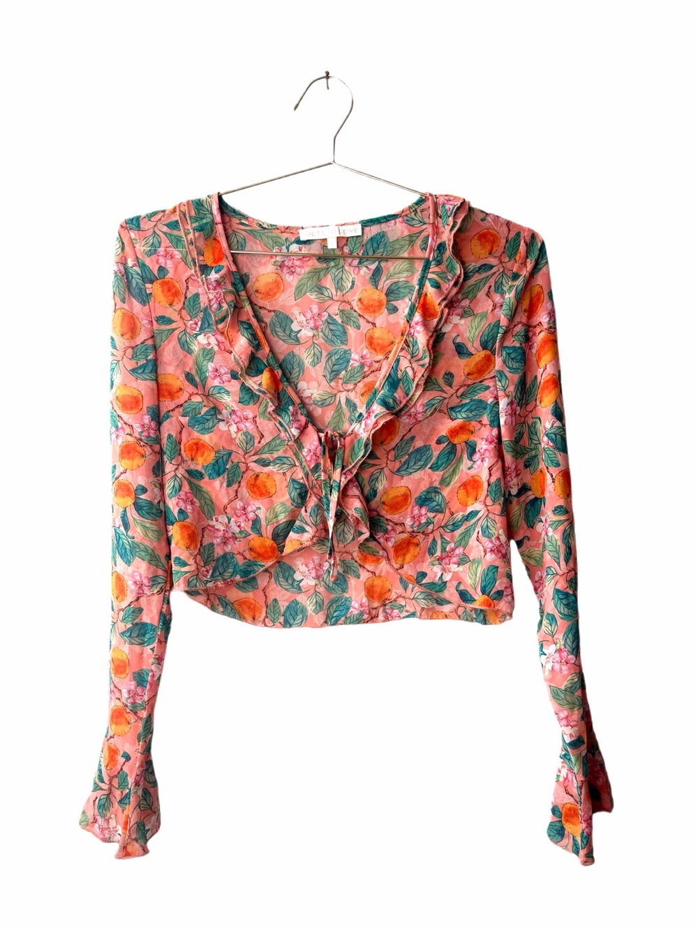 MORE TO COME Racine Ruffle Tie Top Size S - Picture 2 of 6